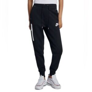 Nike Tech Fleece Activewear Black Sweatpant Bottoms Joggers White Women Small